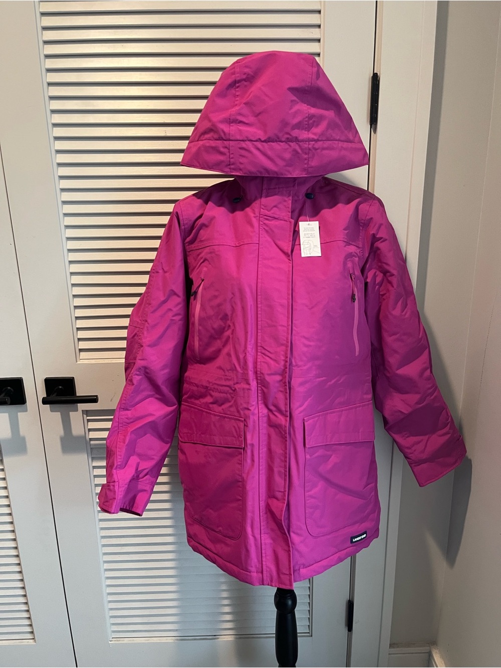 Lands' End Women’s Bright Fuchsia Hooded Ski Jacket